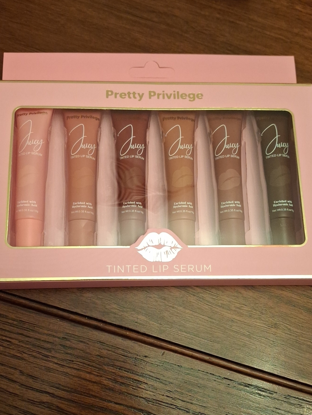 Juicy Tinted Lip Serum Set of 6 - Nude & Pink Shades New
